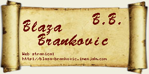 Blaža Branković vizit kartica